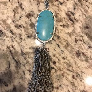 Kendra scott rayne necklace in silver & turquoise